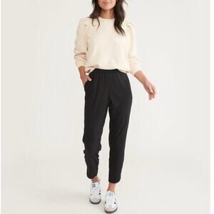 Marine Layer Allison Pant Straight Leg Elastic Waist Ankle Black Size Small